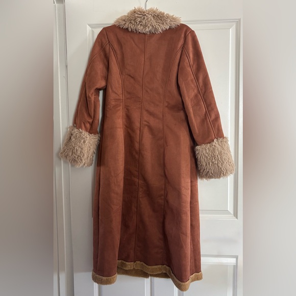 Faux Suede Long Coat - Picture 2 of 5